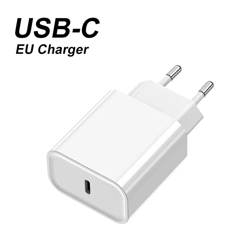 EU/US PD 20W Fast Charging Charger for Iphone 15 Series USB-C 60W USB Type C Cable for Macbook Samsung Xiaomi USBC Cable