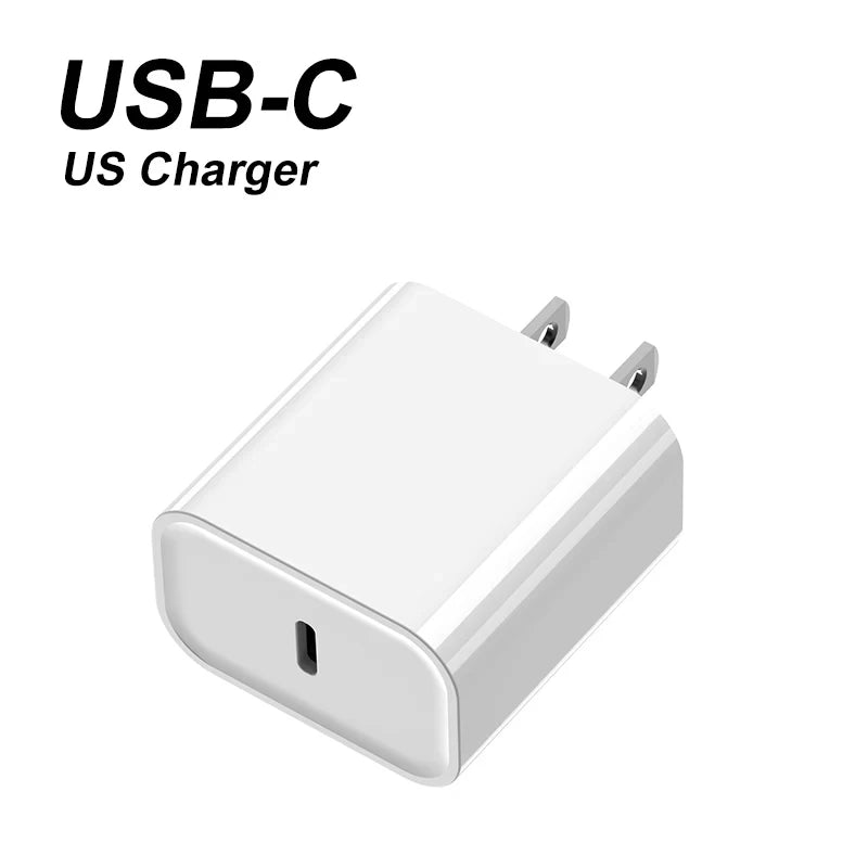 EU/US PD 20W Fast Charging Charger for Iphone 15 Series USB-C 60W USB Type C Cable for Macbook Samsung Xiaomi USBC Cable