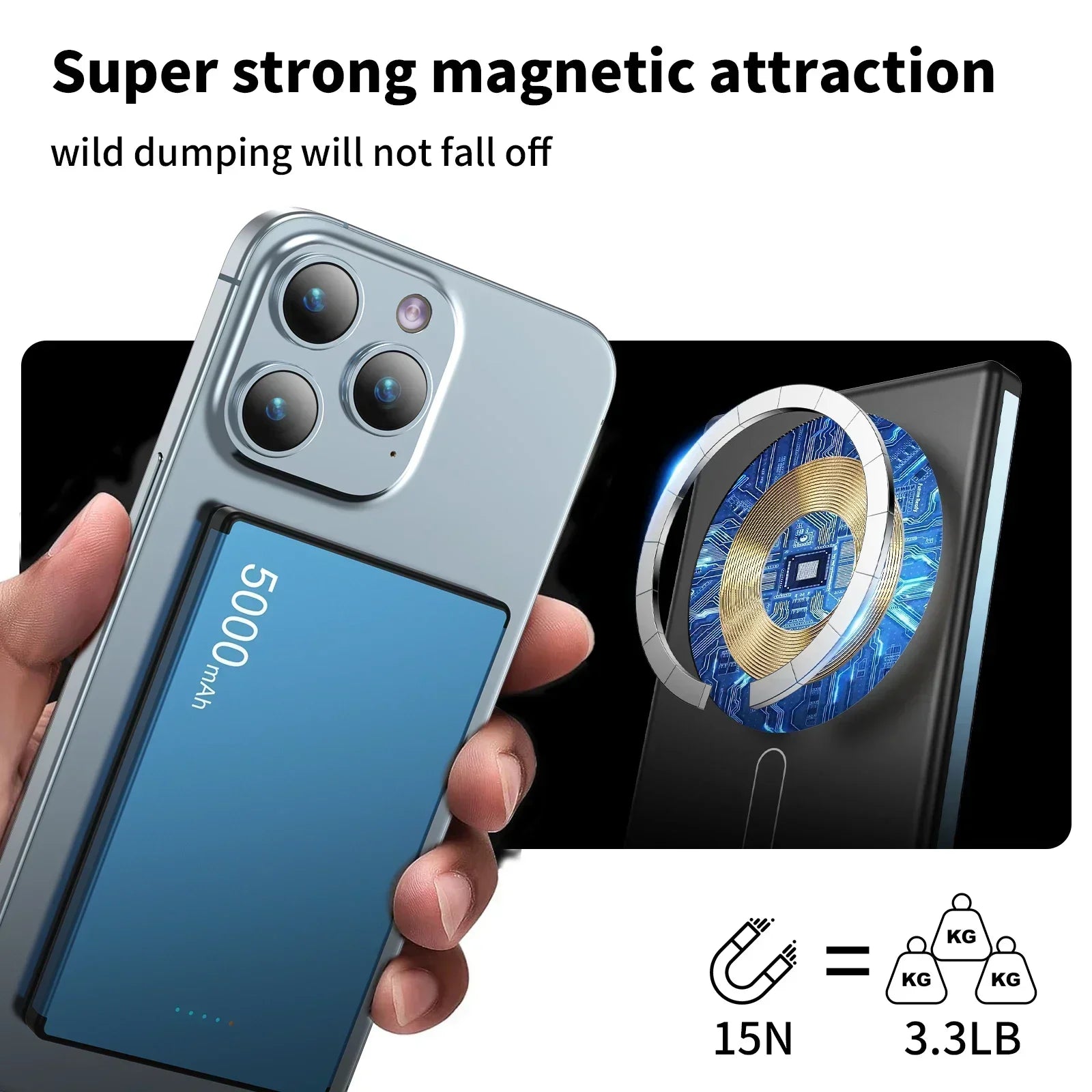 20W Magnetic Power Bank 5000Mah Super Fast Charging Wireless Magsafe Powerbank Battery External Charger for Iphone Xiaomi 14