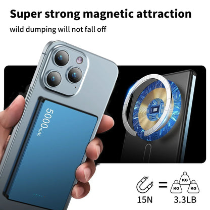 20W Magnetic Power Bank 5000Mah Super Fast Charging Wireless Magsafe Powerbank Battery External Charger for Iphone Xiaomi 14