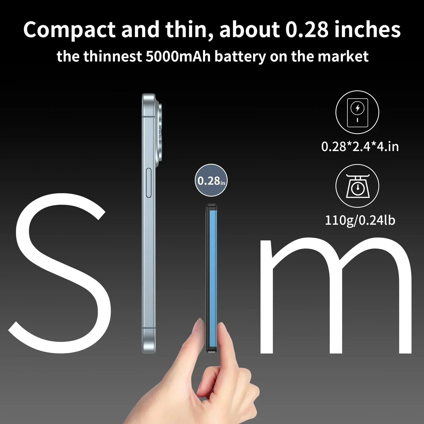 20W Magnetic Power Bank 5000Mah Super Fast Charging Wireless Magsafe Powerbank Battery External Charger for Iphone Xiaomi 14