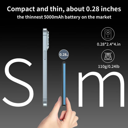20W Magnetic Power Bank 5000Mah Super Fast Charging Wireless Magsafe Powerbank Battery External Charger for Iphone Xiaomi 14