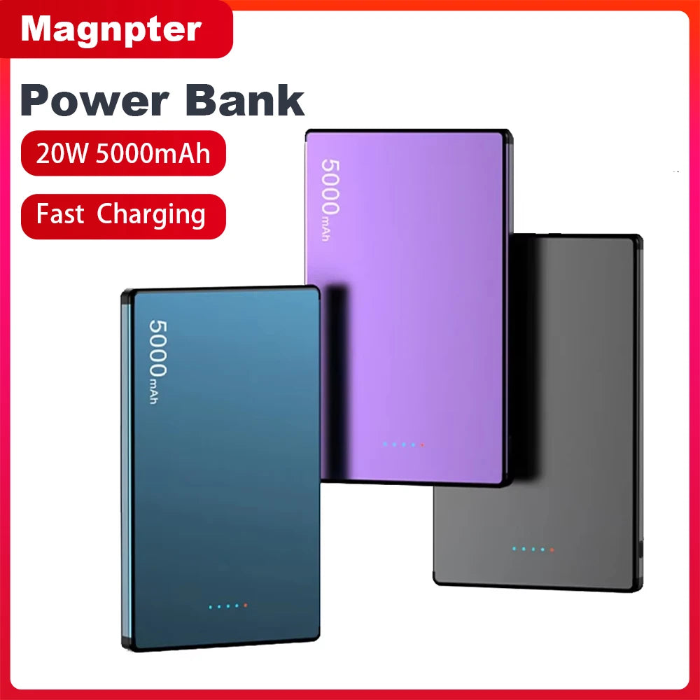 20W Magnetic Power Bank 5000Mah Super Fast Charging Wireless Magsafe Powerbank Battery External Charger for Iphone Xiaomi 14